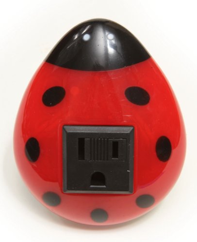 Good Choice GC-LBUG Lady Bug LED Manual Night Light with Outlet, Red/Black