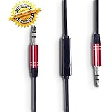 AUX Cable, Kapas 3ft Male to Male 3.5mm Universal Gold Plated Design Auxiliary Audio Stereo Cable with Microphone