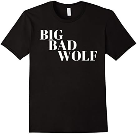 Mens Big Bad Wolf White Tee T-shirt Large Black