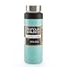 Boroux SLEEVE-Insulated Thermos Water Bottle .5 LITER. Handmade Pure Borosilicate Glass Water Bottle with DOUBLE WALLED STAINLESS STEEL VACUUM SEALED PROTECTION. No Slip Grip Technology-Seafoam Green
