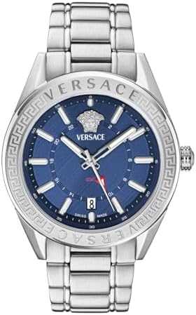 VERSACE GMTアラーム 腕時計 シルバー Amazon.com: Versace V-Code GMT Collection Luxury Mens Watch