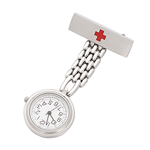 ShoppeWatch Nurse Fob Watch for Women Lapel Pin Easy Read Watch NW-236
