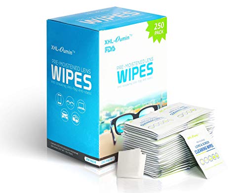 Screen Cleaning Wipes, Pre-moistened Electronic Wipes Ideal for Touchscreens on All Kinds of Devices - Tablets, Smartphones, Monitors, Televisions, Remote Controls and Navigation Systems (250 Pack)