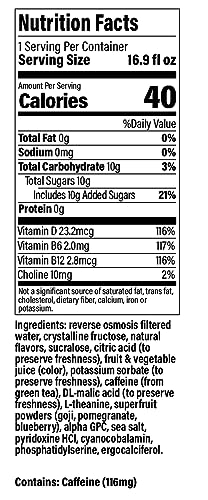 NEUROSONIC | SUPERFRUIT INFUSION | FUNCTIONAL BEVERAGE FOR FOCUSED ENERGY, LIGHTLY CARBONATED, VEGAN & LOW SUGAR; 16.9 FL OZ (PACK OF 12)
