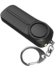 Safety Siren Keychain Loud Alarm for Women Protection – Self Defense Safesound Personal Alert Device with LED Light – 130 dB Emergency Security Handheld Whistle Key Chain by WETEN, Black
