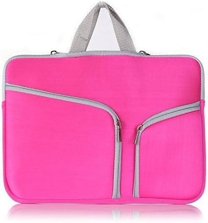 Laptop Sleeve, Onkuey Zipper Briefcase Soft Neoprene Handbag Sleeve Bag Cover Case for Macbook Air &amp; PRO 13 Inch &amp; Universal Laptop Netbook 13 Inch (Rose)