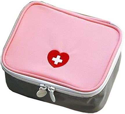 MEMODAY Small First Aid Empty Kit Bag for Camping Hiking Home Kitchen Sport Travel and Office Medical Emergencies &amp; Survival (Pink)