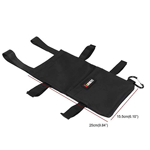 kemimoto Crutch Bag, Crutch Accessory Pouch Tote with Extra Pocket Lightweight Washable Crutch Pouch for Crutches User Storage Loose Items