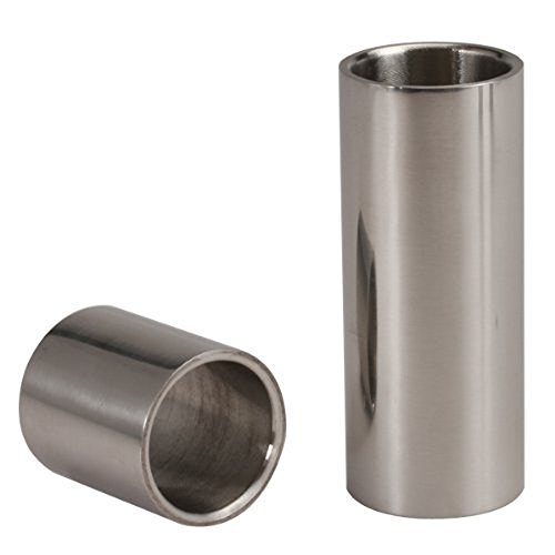 image for LYWS Stainless Steel Cylinder Tubes Guitar Slides Set Silver Pleated (