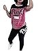 Daomumen Womens Tracksuit Sets 2 Piece Short Sleeve Letter Print Crew Neck Jogger Plus Size Summer Sweatpants