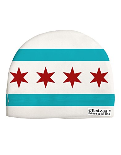 TooLoud Chicago Flag Adult Knit Beanie Skull Cap Hat, Acrylic Yarn White