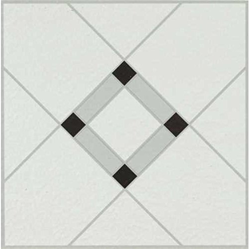 Armstrong World Industries 25280 Lattice Lane Units Residential No-Wax Self-Stick Vinyl Floor Tile, Black/White