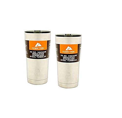 Ozark Trail 20-Ounce Double-Wall, Vacuum-Sealed Tumbler (2, Stainless Steel)