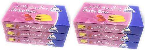 Crunchy Date Bars 95 Calorie low sugar (No Preservatives or Artificial Colors) (Six Pack)