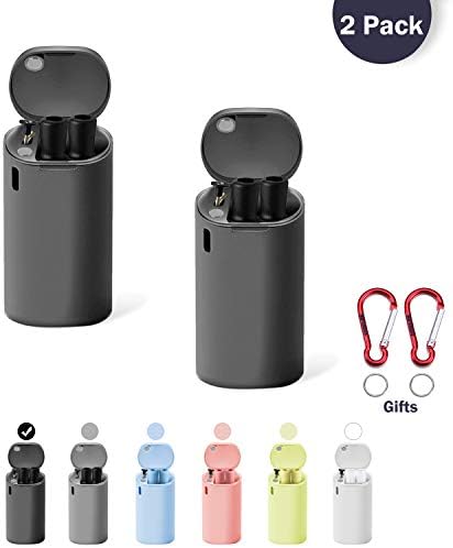 2 Pack Reusable Drinking Collapsible Straws, Composed of Food-grade Stainless Steel & Silicone with Cleaning Brush & Sturdy Carrying Case, For Gifts idea,Travel,Party, Outdoor, Gym.(Black&Black)
