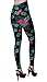 VIV Collection One Size Print Fashion Leggings, Tropical Floral