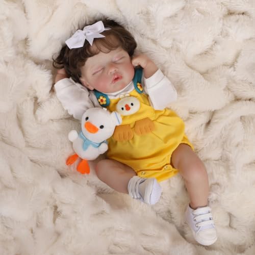 Bebê Reborn Boneca de Silicone Menina Realista 48cm Pode Dar Banho (Bebê Reborn Dormindo)