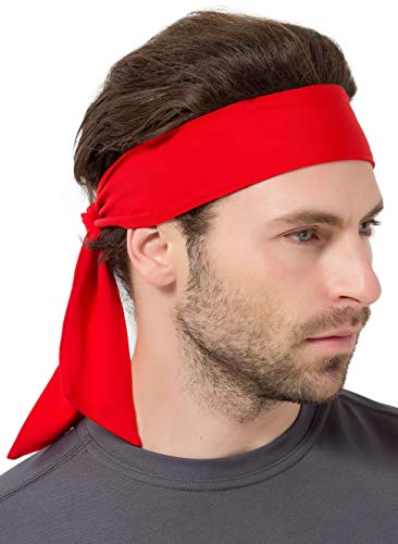 Head Tie & Sports Headband - Keep Sweat & Hair Out of Your Face - Ideal for Running, Working Out, Tennis, Karate, Athletics & Pirates. Performance Stretch & Moisture Wicking