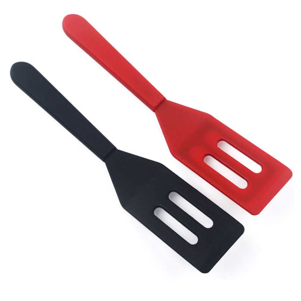 RANRIVERS 2 Pack Mini Brownie Serving Spatula, Silicone Turner, Heat-Resistant, Nonstick, Slotted, Flexible, for Fish, Eggs, Pancakes, Wok