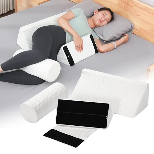 Fanwer Wedge Pillow for Side Sleeping (3 IN1), Adjustable Bed Wedge Pillows for Back Pain Relief, Bed Sores, Sleep Apnea, Post Surgery, Positioning Body Pillow for Seniors, Adults, and Elderly