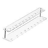 eBoot Acrylic Oval Makeup Brush Storage Organizer 10 Lattices Cosmetic Display Shelf (Clear)