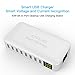 OVOS USB Wall Charger 40W/8A 8-Ports Multi Desktop USB Smart Charging Station Hub for Smartphones, Tablets, Power Banks and More (White)