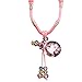 TJ Beauty Aromatherapy Essential Oil Difusser Jewelry Painted Glass Beads Bracelet Oil Pendant Cork Cover (Pink)