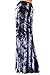 VIVICASTLE Women's Colorful Tie Dye Acid Washed High Waist Foldover Maxi Skirt (X-Large, C6, navy)