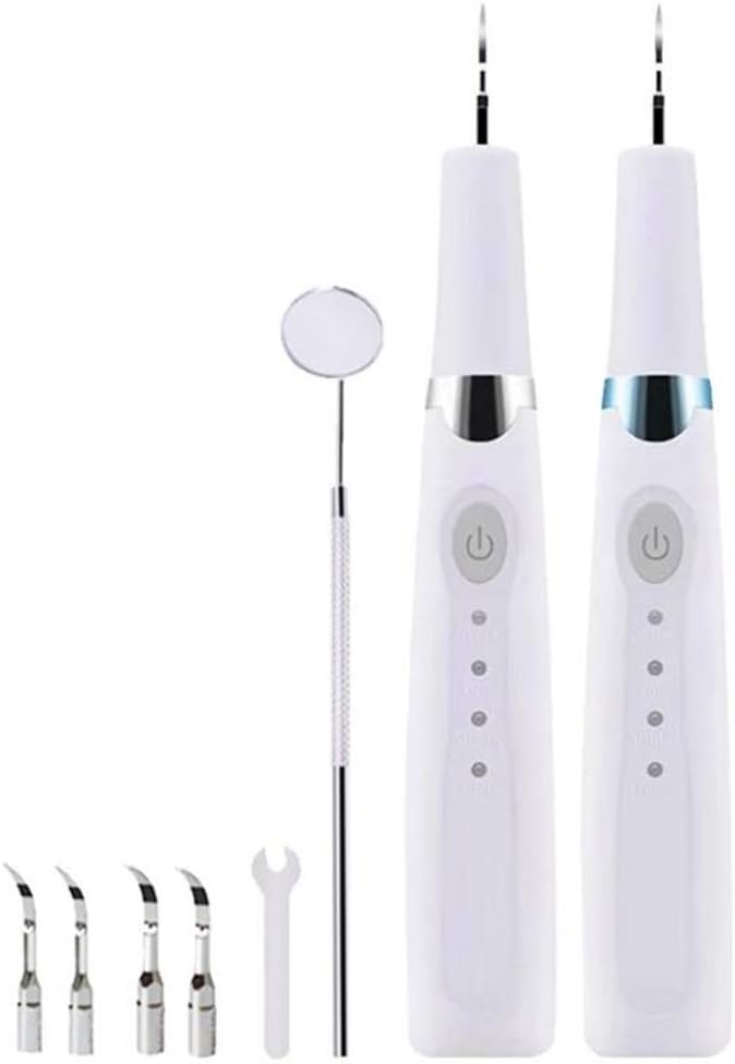 Farzeo 6 in 1 Electric Tooth Cleaner with Mouth Speculum, Portable Ultrasonic Scaler Tooth Whitening Instrument, Intelligent Floss Cleaner Mouth Flusher,Charging