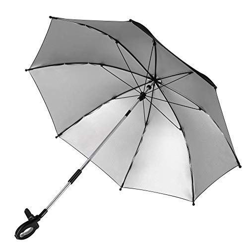 YLYYCC Baby Stroller Sun Shade/Stroller Umbrella/Uv Protection Umbrella 360 Degrees Adjustable Direction Stroller Accessories (Black-A)
