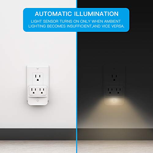 4 Night+Light+2+Outlet+POWRUI+Nightlight