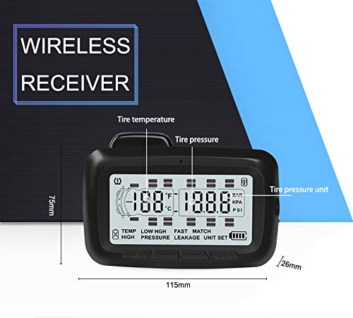 B-Qtech New TPMS Tire Pressure Monitoring System Wireless RV TPMS with 10 Sensors for Car Truck Motorhome Tow Travel Trailer Real Time Pressure and Temperature Support Max 22 Tires - Thumbnail 2