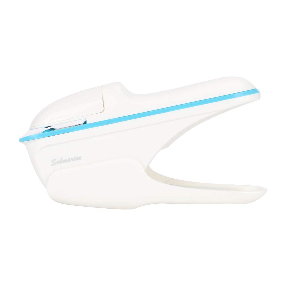 Manual Staple Gun without Staple, ABS Staple Gun for Book Staple Gun without Staple Bound Tool (White)