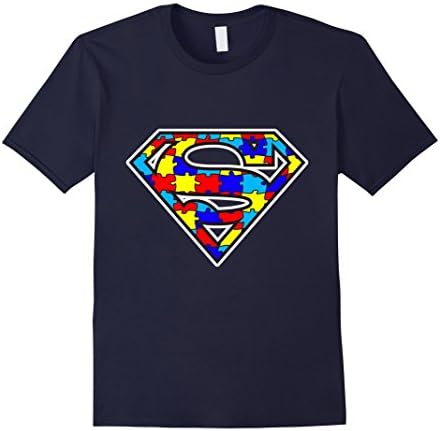 Men's Autism Awareness Superhero T-Shirt for Kids, Men, Women Medium Navy
