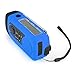 Solar LED Flashlight, OUTAD Portable Hand Crank Self Powered Emergency Radio with 2000mAh Smart Phone Charger, USB Power Bank (Blue)