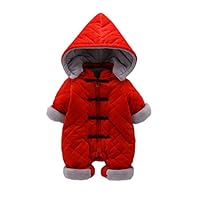 AIBAB Winter Chinese Style Baby Jumpsuit Thicken Villus Keep Warm Baby Clothes Romper Snow Suit Red