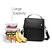 E-MANIS Insulated Lunch Bag Adult lunch box Collapsible Multi-Layers Thermal Insulated Oxford Lunch Tote cooler bag for men, women,kids (Black)