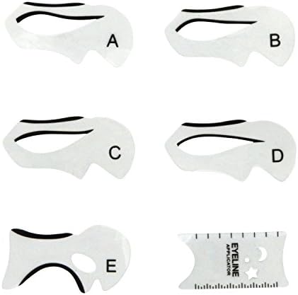 Makeup Beauty Cat Eyeliner Stencil Card Kit, 6 Eye Stencil Template Tool Create Attractive Eye Style, 2 Pack
