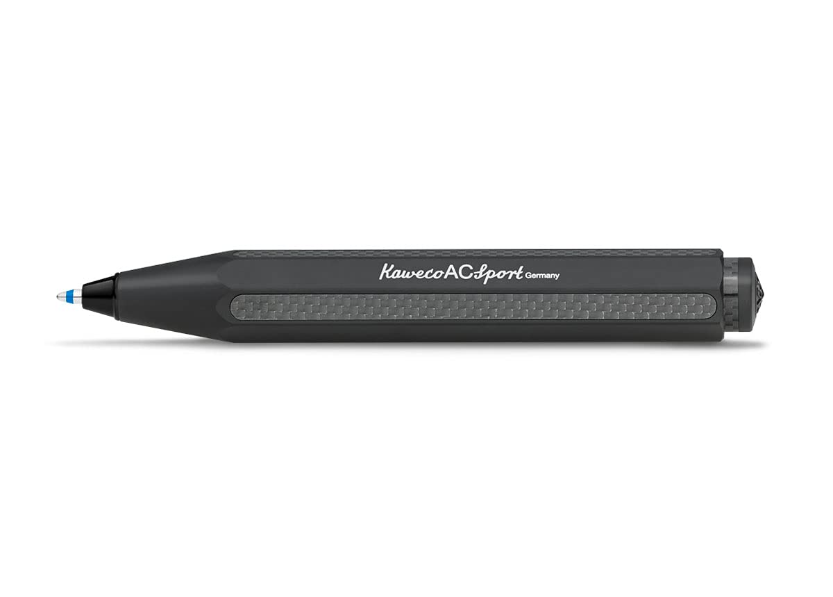 Kaweco AC SPORT Ball Pen Black I Retractable Ballpoint Pen with Standard D1 Refills in a Tin Box I Aluminium Ball Pen 10.5 cm
