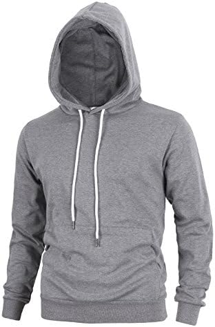 Delight Men's Fashion Fit Hoodie Pullover With Kanga Pocket(US Large, Dark Grey)