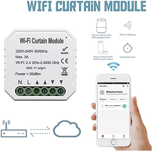 DERCLIVE WiFi inteligente cortina interruptor mdulo WiFi Smart Shutters temporizador interruptor inalmbrico control remoto para Roller Shutter Motor