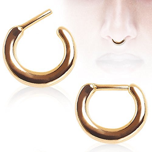 Gold Ring 16g 14g Septum Ring Smooth Basic Septum Clicker (14g
