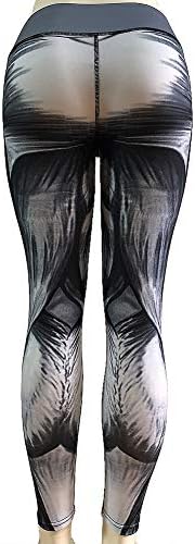 Womens Leggings High Waisted Tummy Control Abstract Splash-Ink Jogging Workout Sport Pants (Grey, M)