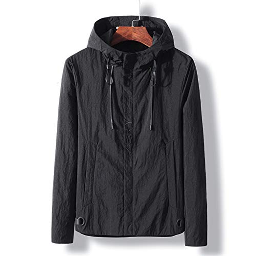 Alalaso Mens Jacket Slim Fit Lightweight Outdoor Sportswear Windbreaker Varsity Jacket Coat Black