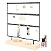 Simple Ear Stud Holder 4-Tier Earring Stand Earring Holder Decorative Jewelry Holder Display Rack Jewelry Stand Display with Wooden Tray/Dish for Earrings Necklace Bracelet Rings 69 Holes
