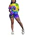 Sprifloral Women 2 Piece Outfits Round Neck Loose Shirt Skinny Short Pants Sportwear Romper