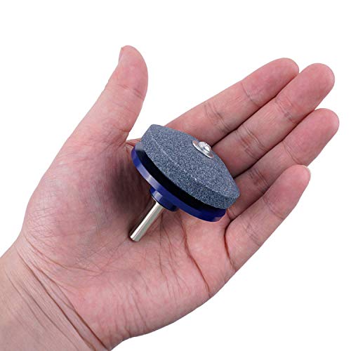 Rednow 3Pcs Lawn Mower Sharpener Lawnmower Blade Sharpener for Power Drill Hand Drill (Blue)