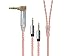 Monolith Dual 2.5mm to 3.5mm Headphone Cable - 5 Feet - Pink with Oxygen Free Copper Braided Auxiliary Audio Cord