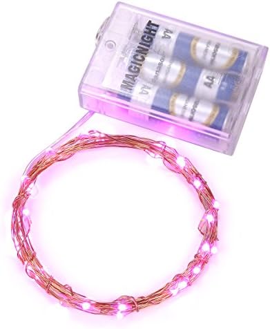 Magicnight Valentine's Day Pink 10ft 30 Mini Micro LED Copper Starry Fairy Strings Lights AA Battery Powered Operated Set of 2