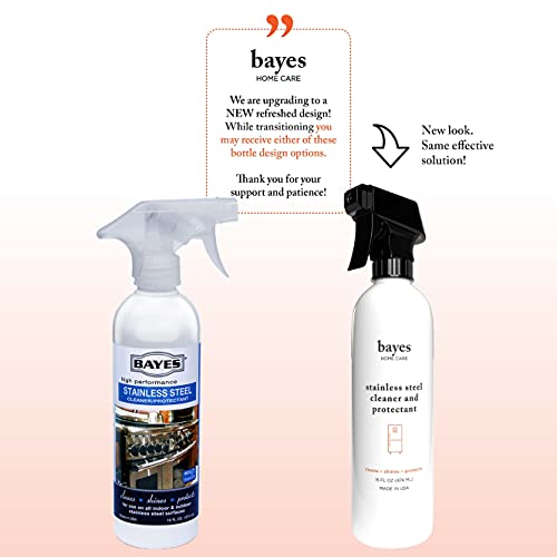 Bayes HighPerformance Stainless Steel Cleaner Spray, Polish, and